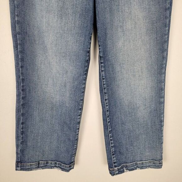 Judy Blue Size 29 Wide Leg High Rise Crop Jeans Stretch Denim Blue - Picture 4 of 12
